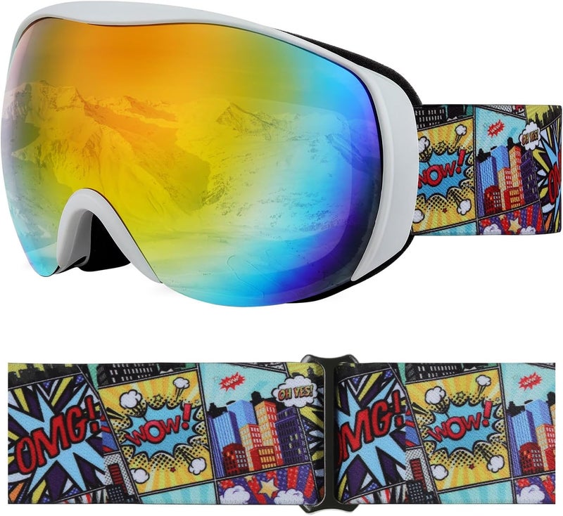 YooxArmor OTG Kids Ski Goggles Kids Snowboard Goggles for Boys Girls Toddler Youth Kid Snow Goggles Anti-Fog UV400 Protection - Image 1